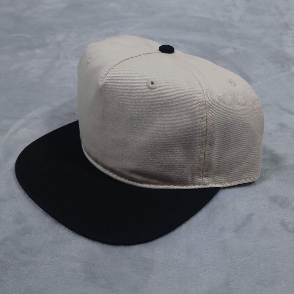 AS Colour Blank Snapback Hat Cap Class Two Tone Beige Black Mens NEW